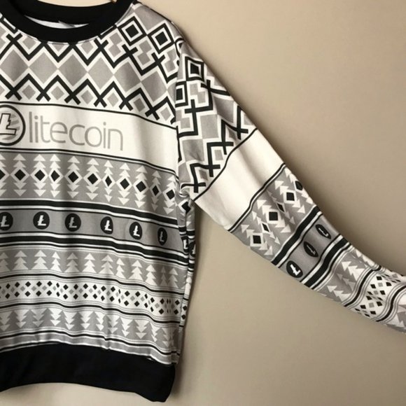 Litecoin Ugly Holiday Sweater Pullover Men's Size 2XL Gray NWOT - Picture 2 of 8
